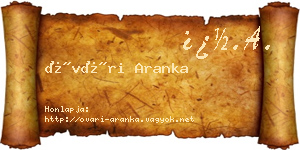 Óvári Aranka névjegykártya